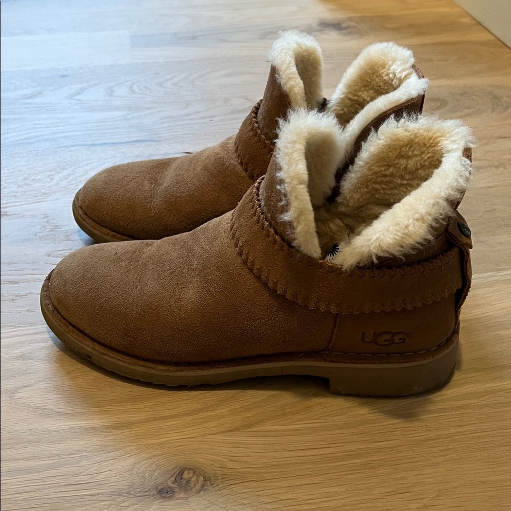UGG Tan Shearling Ankle Boots - Picture 4 of 4